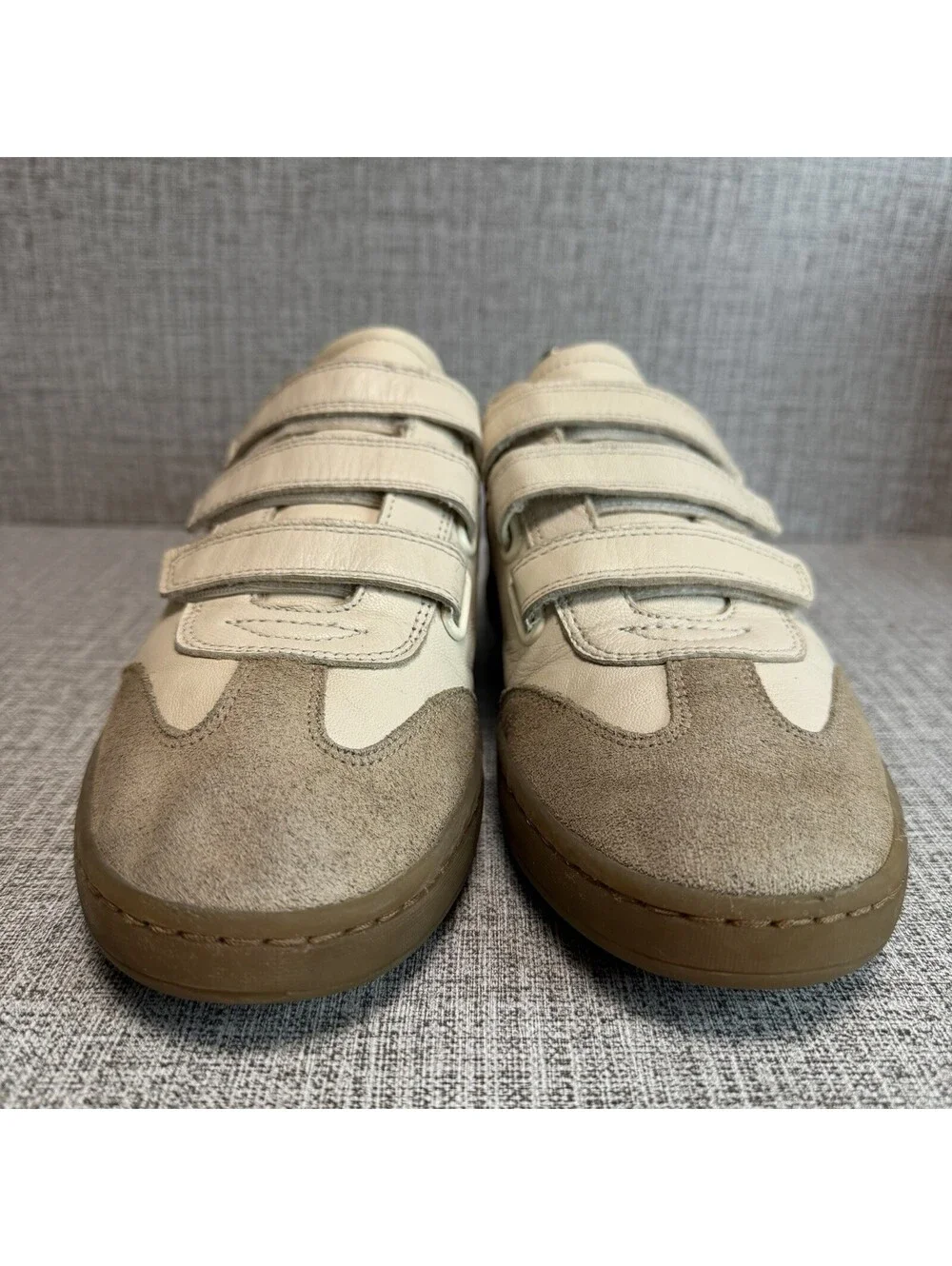 Sam Edelman Reve Women's Sneakers 5.5 Cream Leather, Triple Strap, Casual
